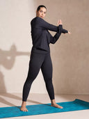 Women's Ath Runner Zip Neck Black