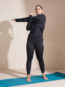 Women's Ath Runner Zip Neck Black