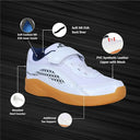 Nivia Flash Kids Badminton Shoe -White/Blue