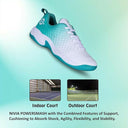 Power Smash Tennis Shoes -White/Turquise