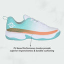 Power Smash Tennis Shoes -White/Turquise
