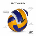 SPOTVOLLEY Match Volleyball, Genuine Leather, As per VFI Standard