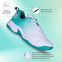 Power Smash Tennis Shoes -White/Turquise